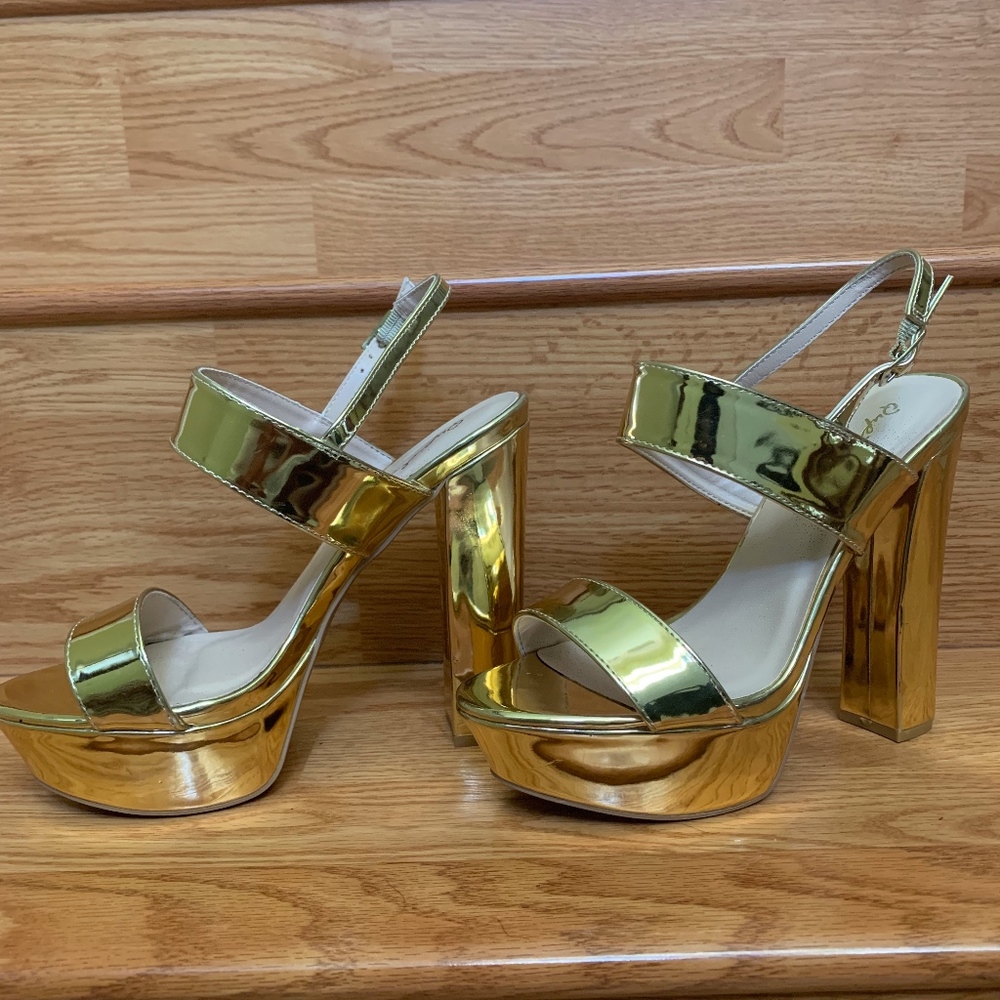Metallic Gold Heels